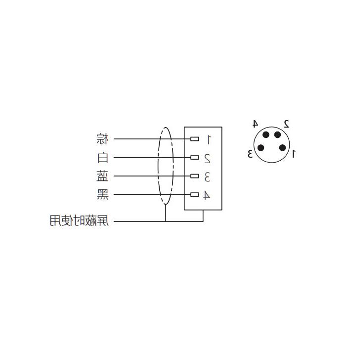 M8 4Pin, male straight, single-end precast PVC non-flexible cable, gray sheathing, 63S103-XXX